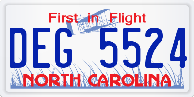 NC license plate DEG5524