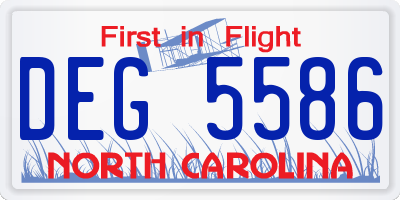 NC license plate DEG5586