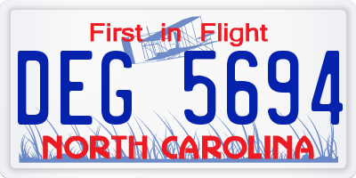NC license plate DEG5694