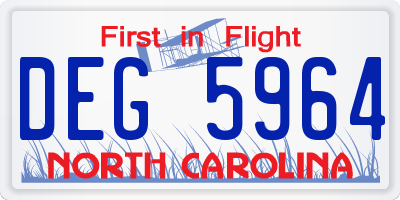 NC license plate DEG5964