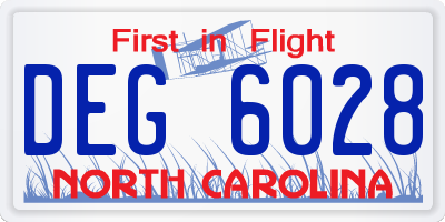 NC license plate DEG6028