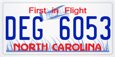 NC license plate DEG6053
