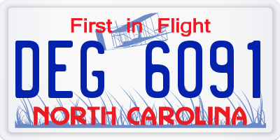 NC license plate DEG6091