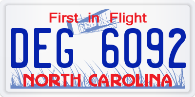 NC license plate DEG6092