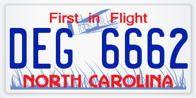 NC license plate DEG6662