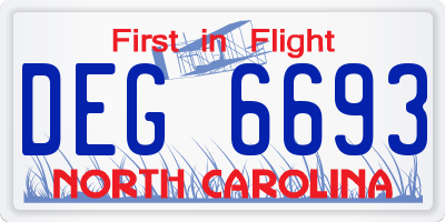 NC license plate DEG6693