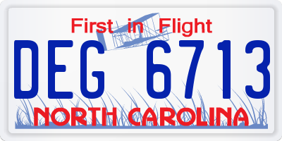 NC license plate DEG6713