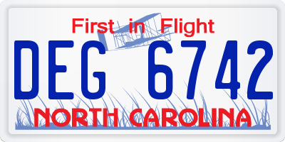NC license plate DEG6742