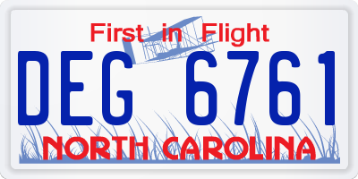 NC license plate DEG6761