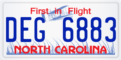 NC license plate DEG6883
