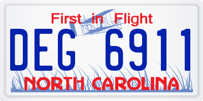 NC license plate DEG6911
