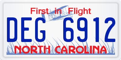 NC license plate DEG6912