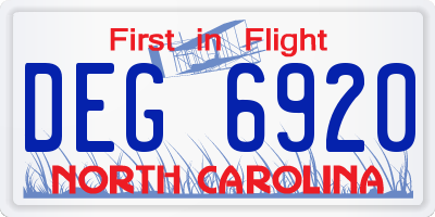 NC license plate DEG6920
