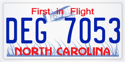 NC license plate DEG7053