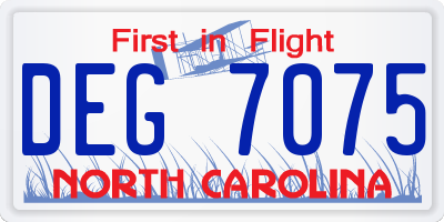NC license plate DEG7075