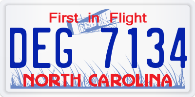 NC license plate DEG7134