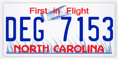 NC license plate DEG7153