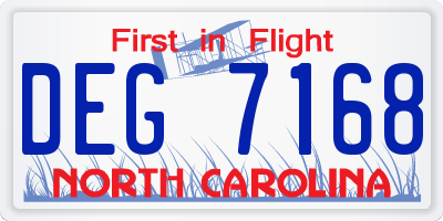NC license plate DEG7168