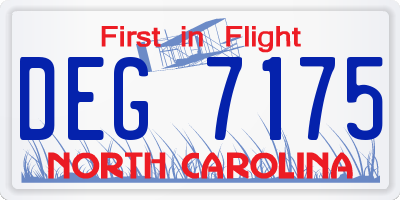 NC license plate DEG7175