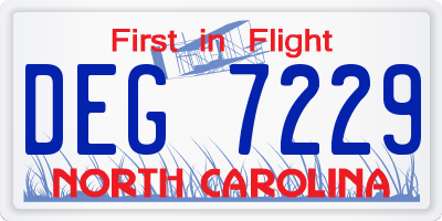 NC license plate DEG7229