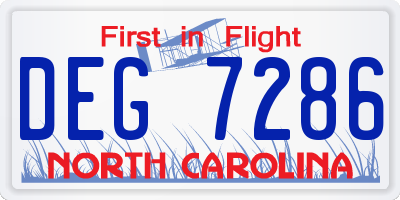 NC license plate DEG7286