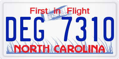 NC license plate DEG7310