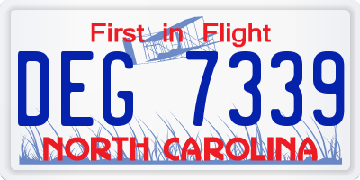 NC license plate DEG7339