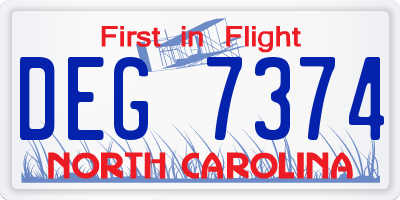 NC license plate DEG7374