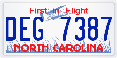 NC license plate DEG7387