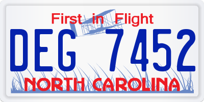 NC license plate DEG7452