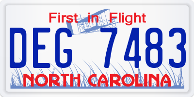 NC license plate DEG7483
