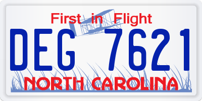 NC license plate DEG7621
