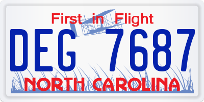 NC license plate DEG7687