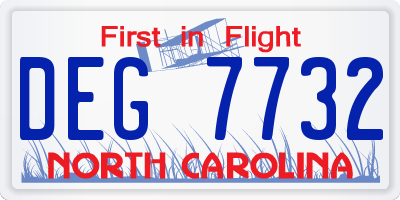 NC license plate DEG7732