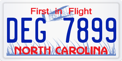 NC license plate DEG7899