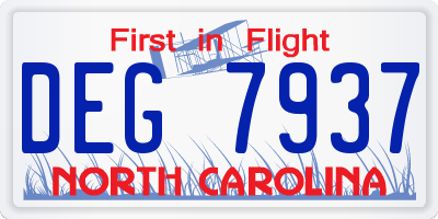 NC license plate DEG7937