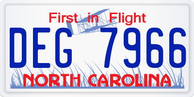 NC license plate DEG7966