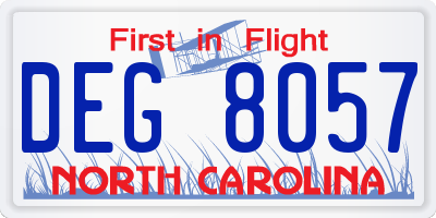 NC license plate DEG8057
