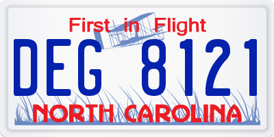 NC license plate DEG8121