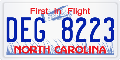 NC license plate DEG8223