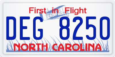 NC license plate DEG8250