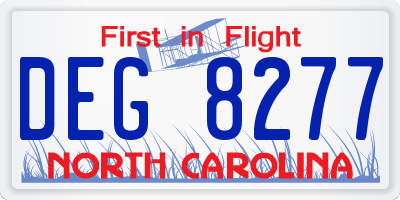 NC license plate DEG8277