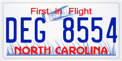 NC license plate DEG8554