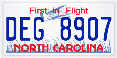 NC license plate DEG8907