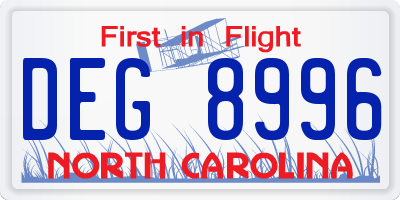 NC license plate DEG8996