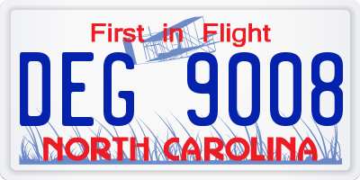 NC license plate DEG9008