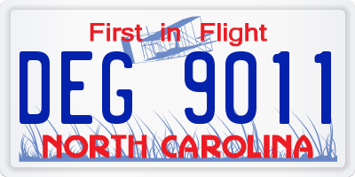 NC license plate DEG9011