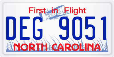 NC license plate DEG9051