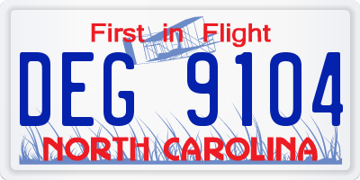 NC license plate DEG9104