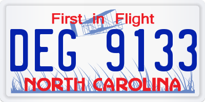 NC license plate DEG9133